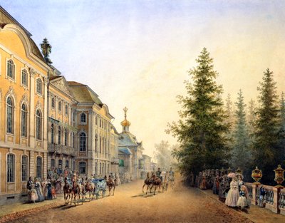 Court Departure at the Main Entrance of the Great Palace, 1852 by Vasili Semenovich Sadovnikov